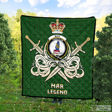 Mar Tribe Tartan Quilt with Clan Crest and the Golden Sword of Courageous Legacy Super King Quilt 91" x 110" - Tartan Vibes Clothing