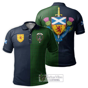 Mar Tribe Tartan Polo Shirt Alba with Scottish Lion Royal Arm Half Style