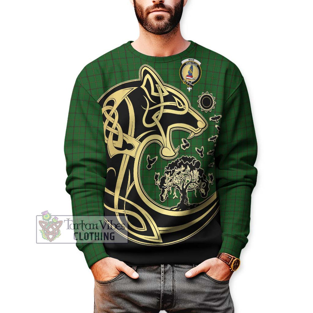 Mar Tribe Tartan Sweatshirt with Family Crest Celtic Wolf Style Unisex - Tartan Vibes Clothing