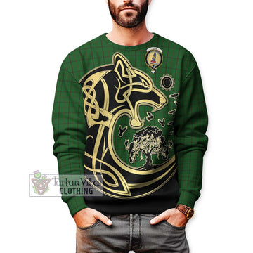 Mar Tribe Tartan Sweatshirt with Family Crest Celtic Wolf Style Unisex - Tartan Vibes Clothing