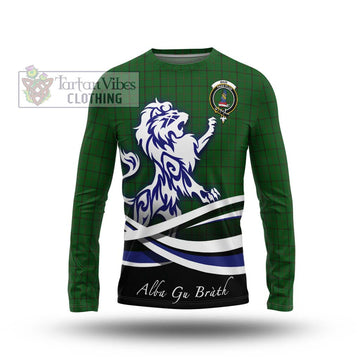 Mar Tribe Tartan Long Sleeve T-Shirt with Alba Gu Brath Regal Lion Emblem Unisex - Tartan Vibes Clothing