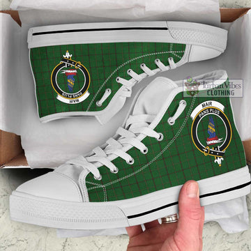 Mar Tribe Tartan High Top Shoes with Family Crest Kid High Top - White Sole - Tartan Vibes Clothing