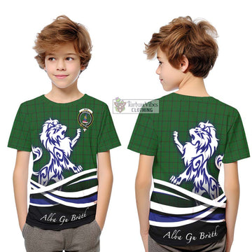 Mar Tribe Tartan Kid T-Shirt with Alba Gu Brath Regal Lion Emblem Youth XL Size14 - Tartan Vibes Clothing