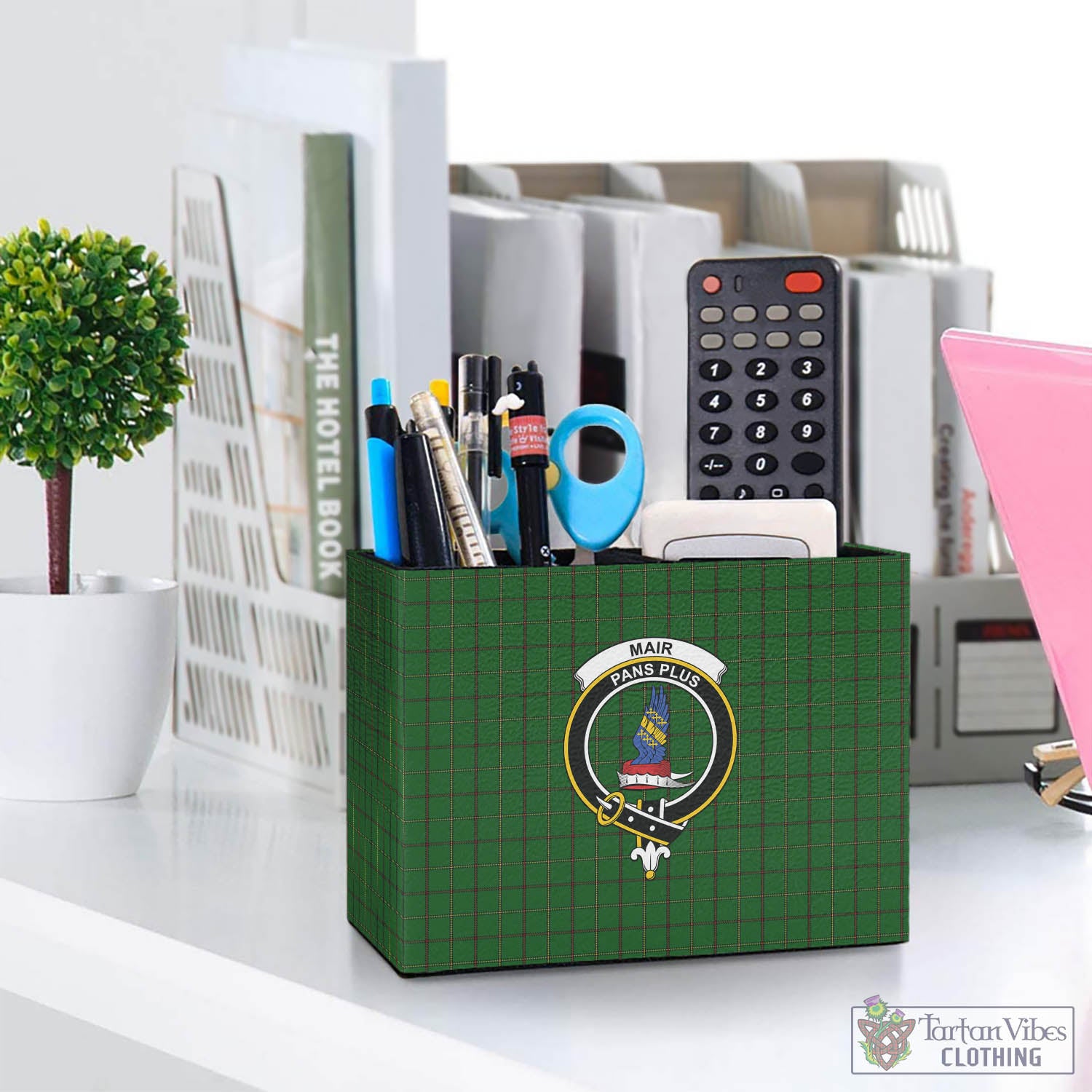 Mar Tribe Tartan Pen Holder with Family Crest One Size 5.9"(L)*2.7"(W)*4.3"(H) - Tartan Vibes Clothing