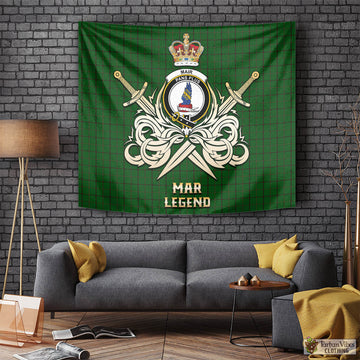 Mar Tribe Tartan Tapestry with Clan Crest and the Golden Sword of Courageous Legacy Tapestry - Tartan Vibes Clothing