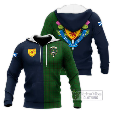 Mar Tribe Tartan Knitted Hoodie Alba with Scottish Lion Royal Arm Half Style Unisex Knitted Pullover Hoodie - Tartan Vibes Clothing