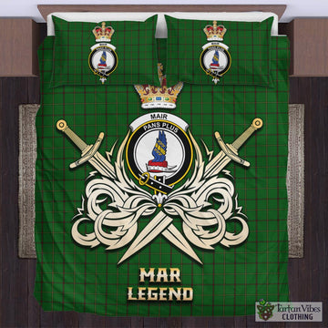 Mar Tribe Tartan Bedding Set with Clan Crest and the Golden Sword of Courageous Legacy