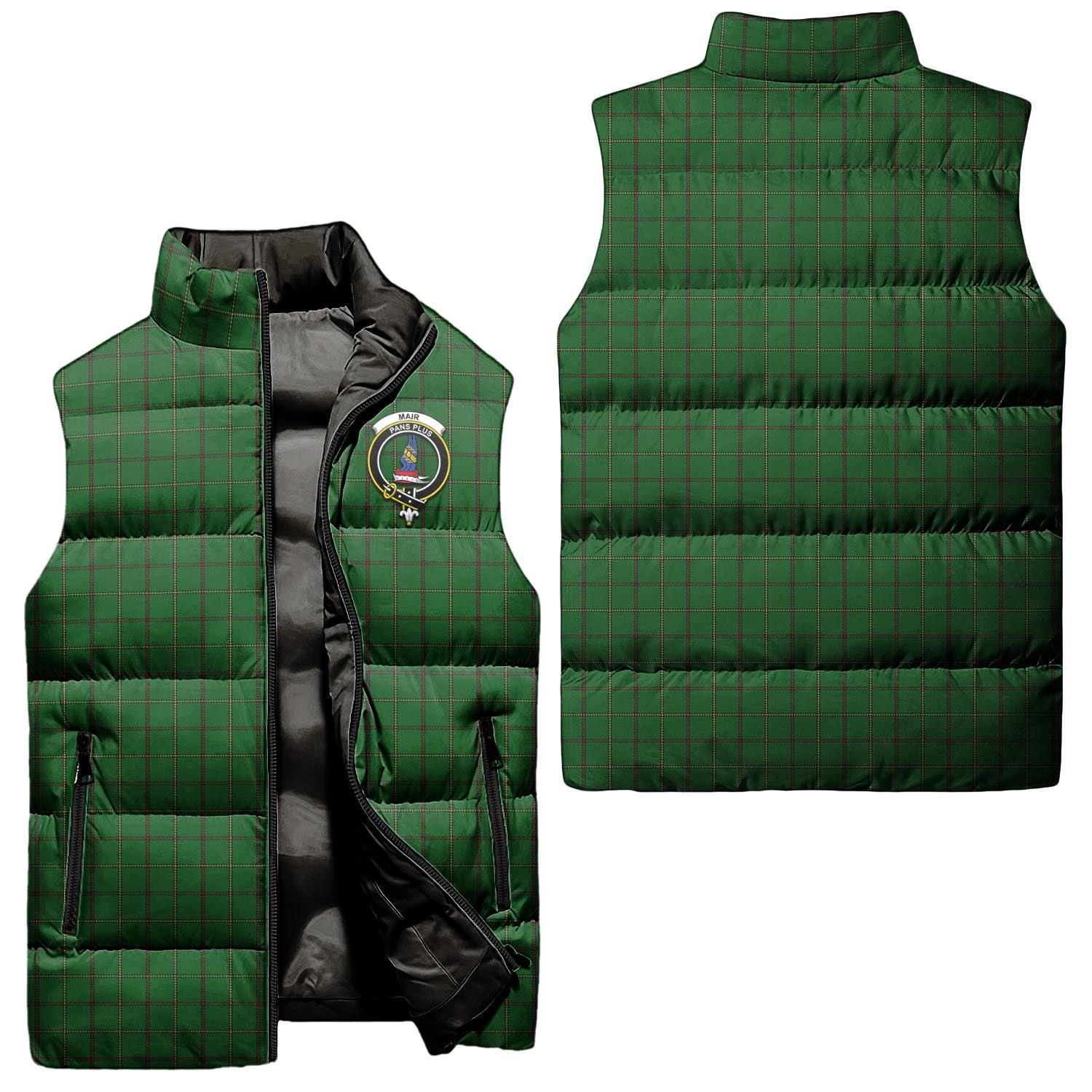 Mar Tribe Tartan Sleeveless Puffer Jacket with Family Crest Unisex - Tartanvibesclothing