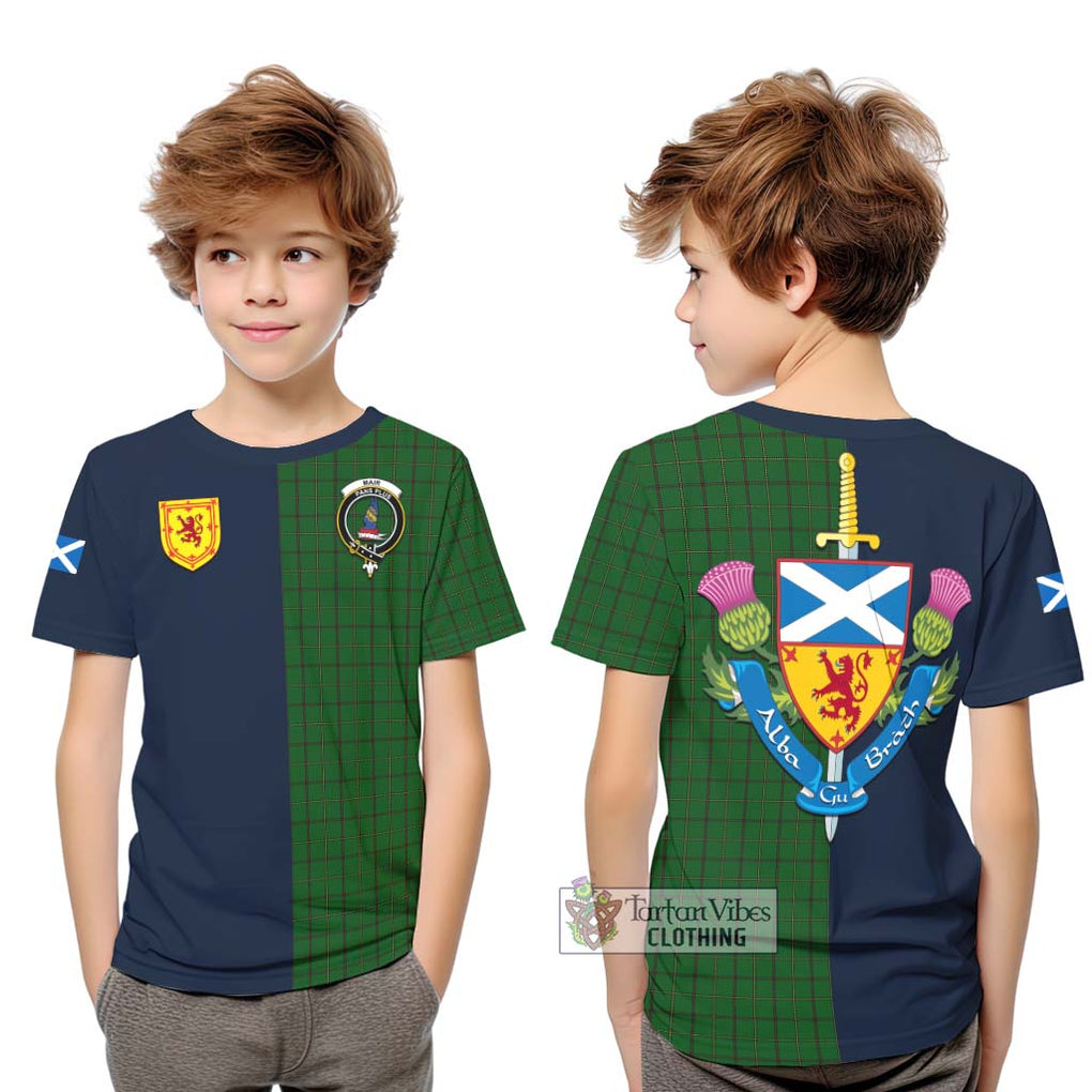 Mar Tribe Tartan Kid T-Shirt Alba with Scottish Lion Royal Arm Half Style Youth XL Size14 - Tartan Vibes Clothing