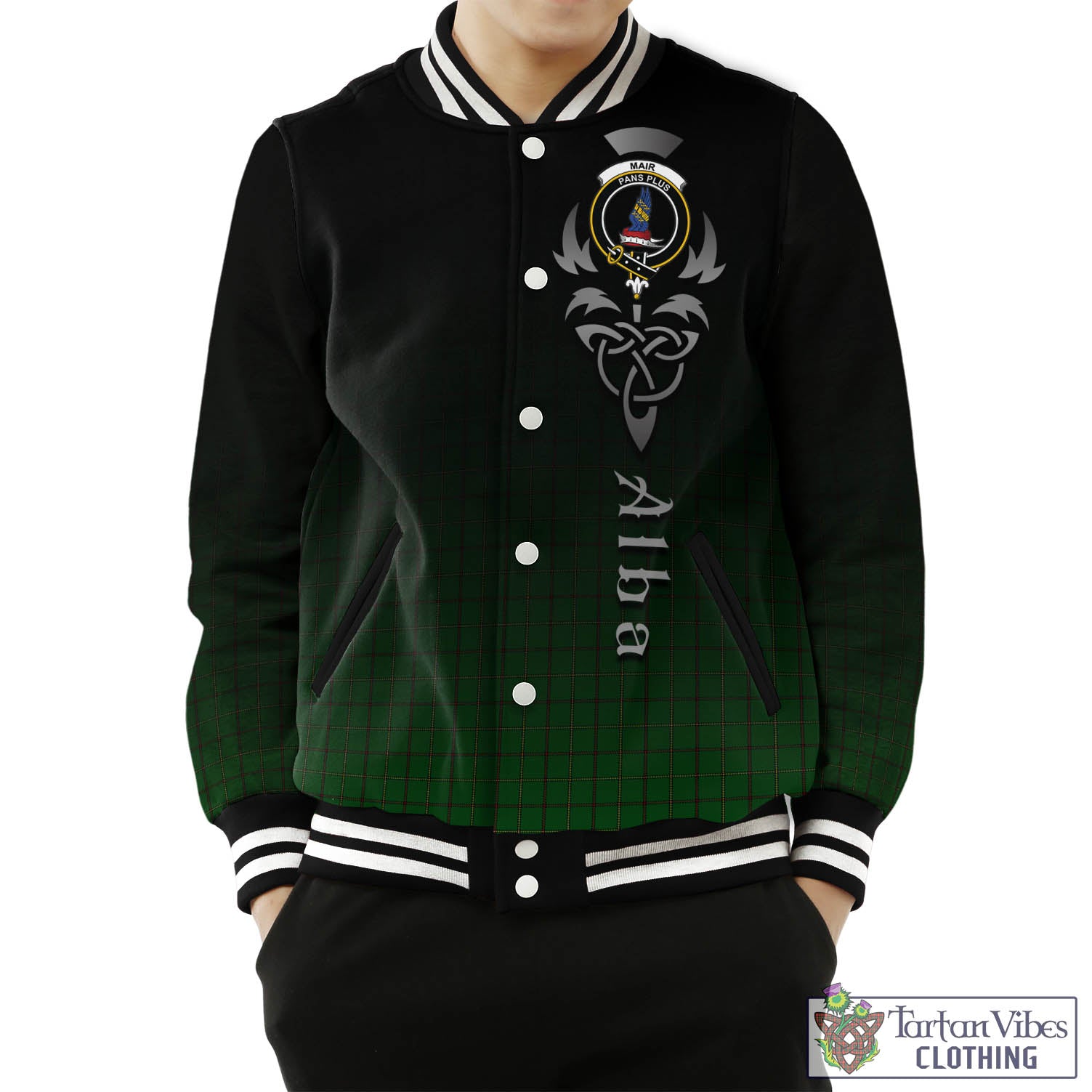 Mar Tribe Tartan Baseball Jacket Featuring Alba Gu Brath Family Crest Celtic Inspired Unisex - Tartan Vibes Clothing