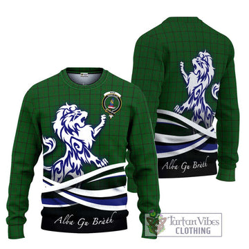 Mar Tribe Tartan Ugly Sweater with Alba Gu Brath Regal Lion Emblem Unisex - Tartan Vibes Clothing