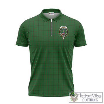 Mar Tribe Tartan Zipper Polo Shirt with Family Crest Unisex - Tartan Vibes Clothing