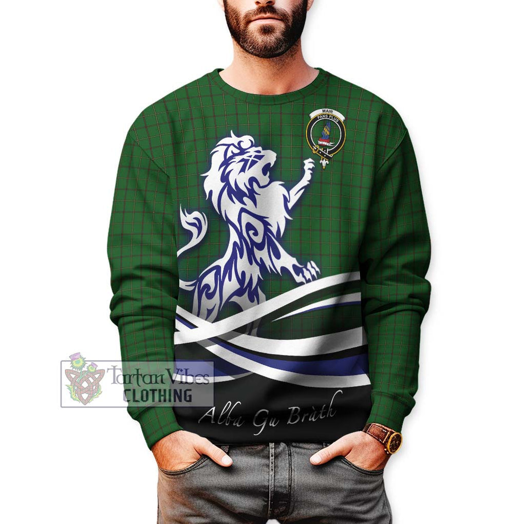 Mar Tribe Tartan Sweatshirt with Alba Gu Brath Regal Lion Emblem Unisex - Tartan Vibes Clothing