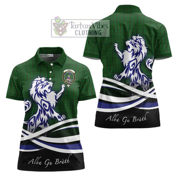 Mar Tribe Tartan Women's Polo Shirt with Alba Gu Brath Regal Lion Emblem Women - Tartan Vibes Clothing