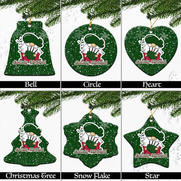Mar Tribe Tartan Christmas Ceramic Ornaments with Scottish Gnome Playing Bagpipes Ceramic - Tartan Vibes Clothing