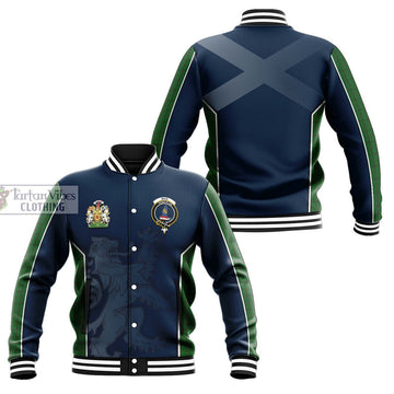 Mar Tribe Tartan Baseball Jacket with Family Crest and Lion Rampant Vibes Sport Style Unisex - Tartan Vibes Clothing