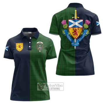 Mar Tribe Tartan Women's Polo Shirt Alba with Scottish Lion Royal Arm Half Style Women - Tartan Vibes Clothing