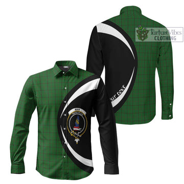 Mar Tribe Tartan Long Sleeve Button Up with Family Crest Circle Style Men's Shirt S - Tartan Vibes Clothing