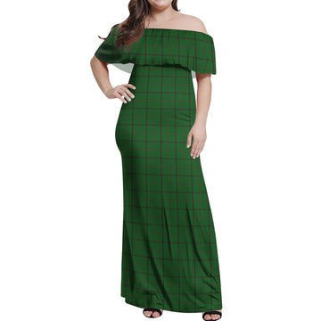 Mar Tribe Tartan Off Shoulder Long Dress Women's Dress - Tartan Vibes Clothing