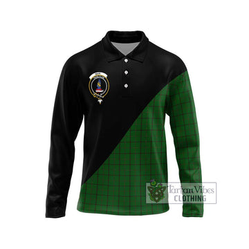Mar Tribe Tartan Long Sleeve Polo Shirt with Family Crest and Military Logo Style Unisex - Tartan Vibes Clothing