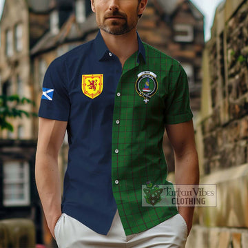 Mar Tribe Tartan Hawaiian Shirt Alba with Scottish Lion Royal Arm Half Style - Tartan Vibes Clothing