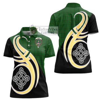 Mar Tribe Tartan Women's Polo Shirt with Family Crest and Celtic Symbol Style - Tartan Vibes Clothing
