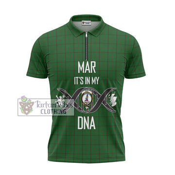 Mar Tribe Tartan Zipper Polo Shirt with Family Crest DNA In Me Style - Tartan Vibes Clothing