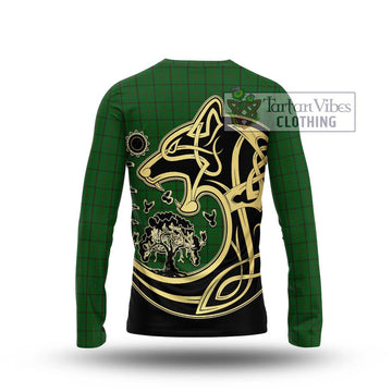 Mar Tribe Tartan Long Sleeve T-Shirt with Family Crest Celtic Wolf Style - Tartan Vibes Clothing