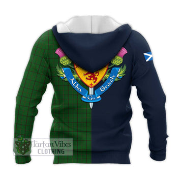 Mar Tribe Tartan Knitted Hoodie Alba with Scottish Lion Royal Arm Half Style - Tartan Vibes Clothing