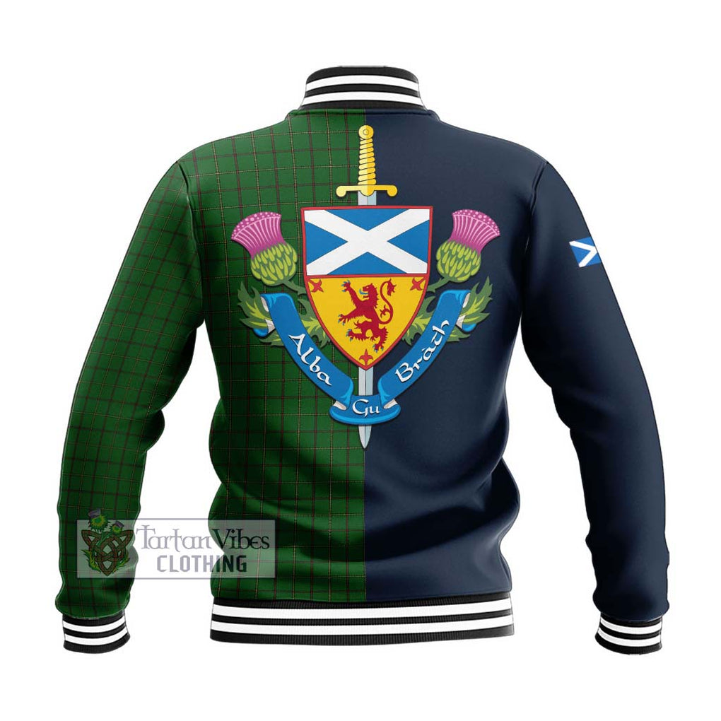 Mar Tribe Tartan Baseball Jacket Alba with Scottish Lion Royal Arm Half Style - Tartan Vibes Clothing