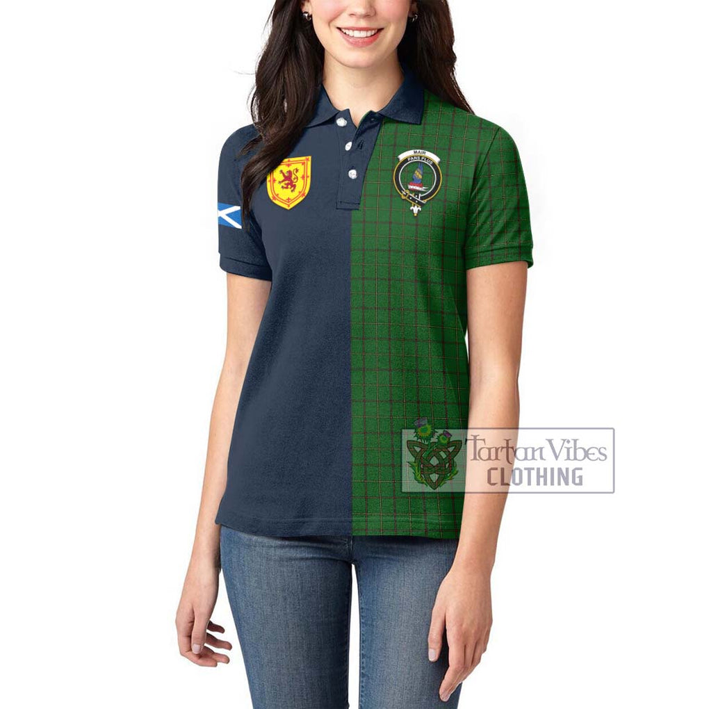 Mar Tribe Tartan Women's Polo Shirt Alba with Scottish Lion Royal Arm Half Style - Tartan Vibes Clothing