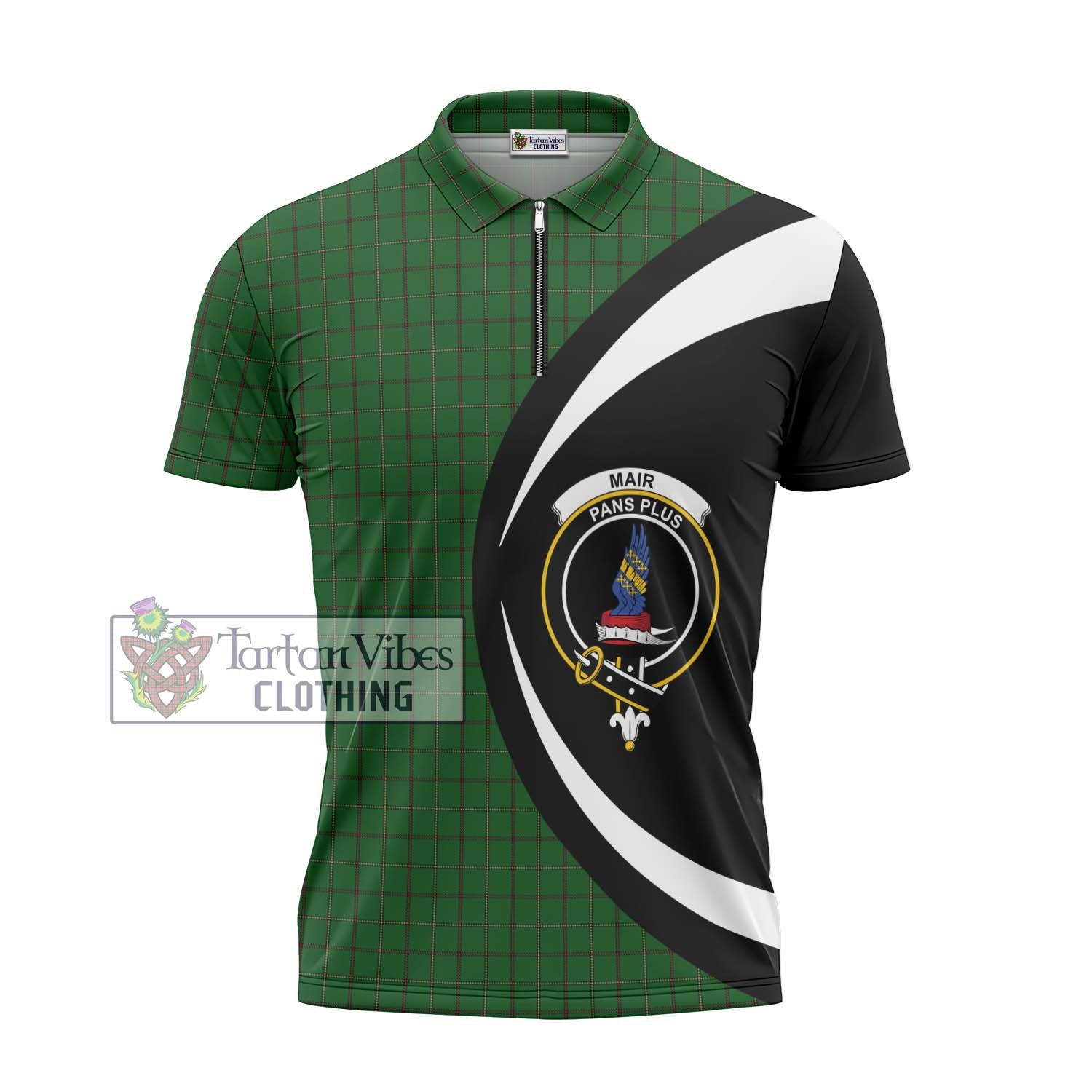 Mar Tribe Tartan Zipper Polo Shirt with Family Crest Circle Style - Tartan Vibes Clothing