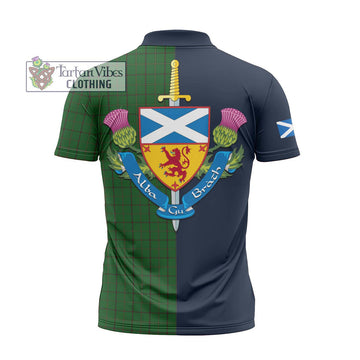 Mar Tribe Tartan Zipper Polo Shirt Alba with Scottish Lion Royal Arm Half Style - Tartan Vibes Clothing