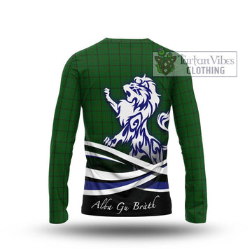 Mar Tribe Tartan Long Sleeve T-Shirt with Alba Gu Brath Regal Lion Emblem - Tartan Vibes Clothing