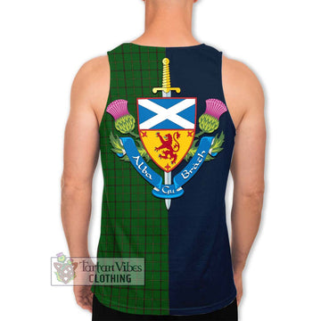 Mar Tribe Tartan Men's Tank Top Alba with Scottish Lion Royal Arm Half Style - Tartan Vibes Clothing
