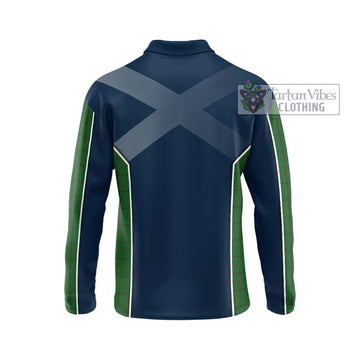 Mar Tribe Tartan Long Sleeve Polo Shirt with Family Crest and Lion Rampant Vibes Sport Style - Tartan Vibes Clothing