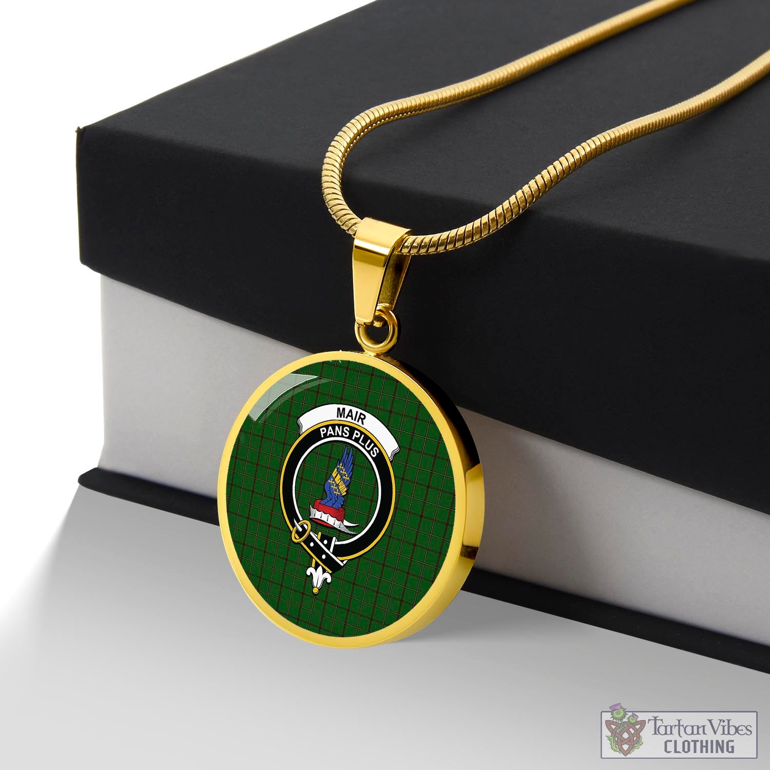 Mar Tribe Tartan Circle Necklace with Family Crest Luxury Necklace (Gold) No - Tartan Vibes Clothing