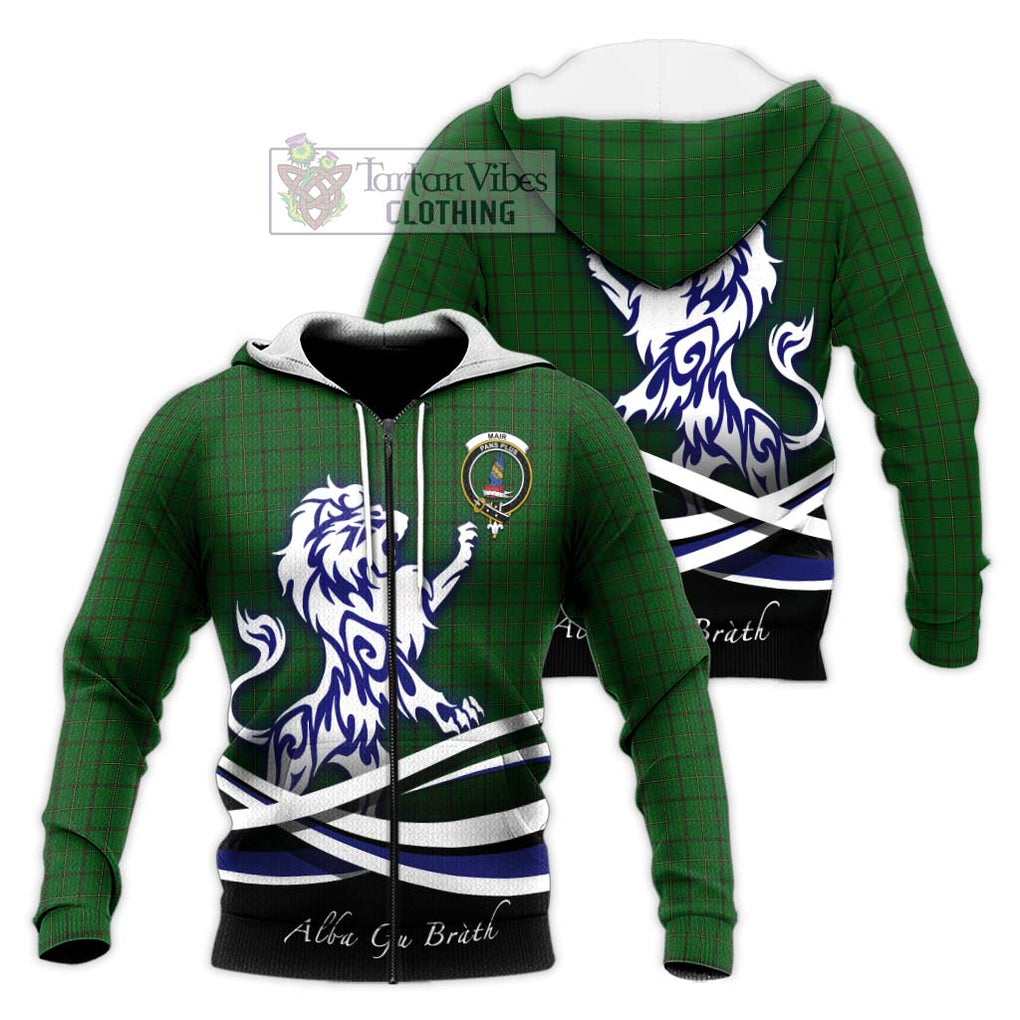 Mar Tribe Tartan Knitted Hoodie with Alba Gu Brath Regal Lion Emblem Unisex Knitted Zip Hoodie - Tartan Vibes Clothing
