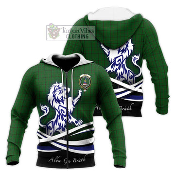 Mar Tribe Tartan Knitted Hoodie with Alba Gu Brath Regal Lion Emblem Unisex Knitted Zip Hoodie - Tartan Vibes Clothing