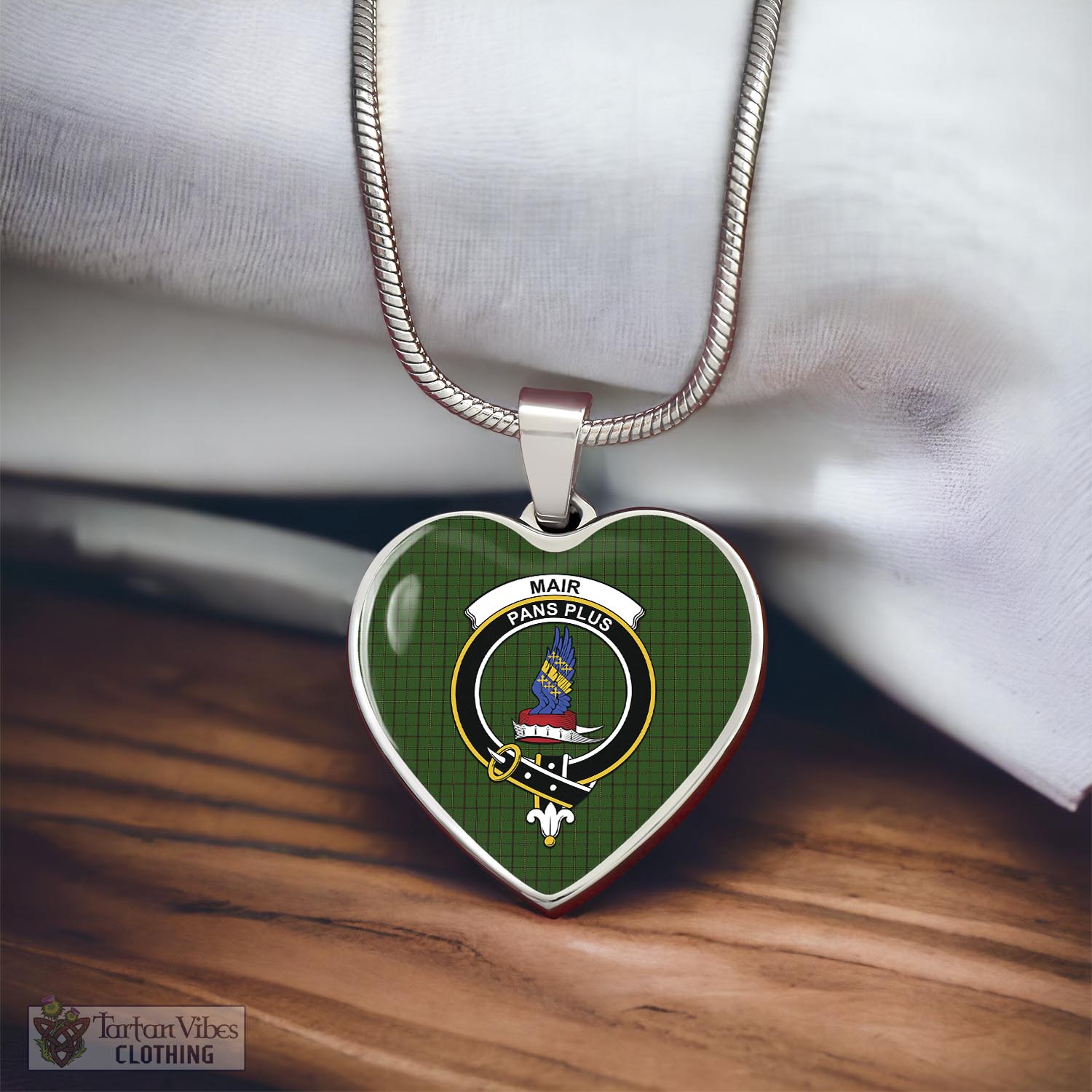 Mar Tribe Tartan Heart Necklace with Family Crest - Tartan Vibes Clothing