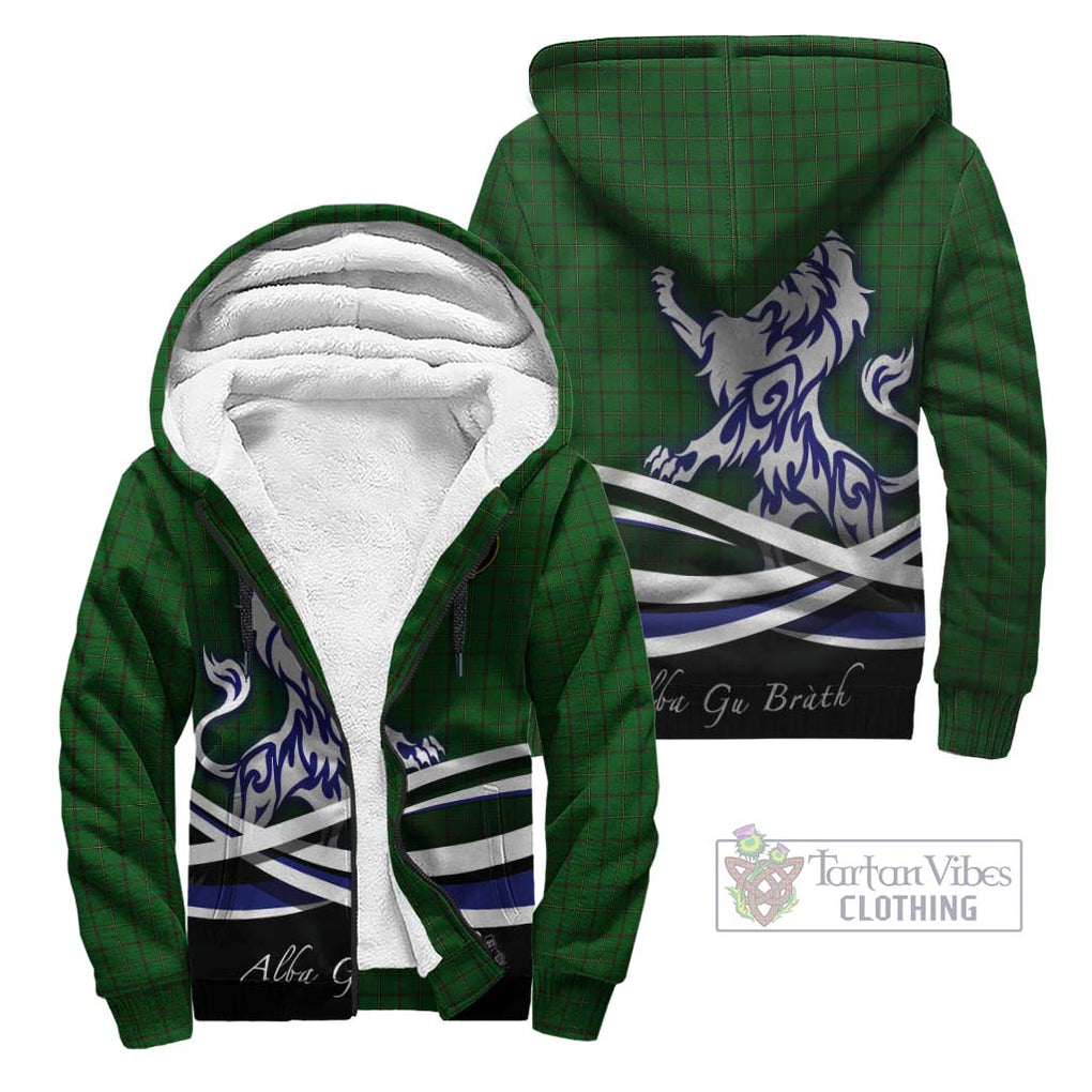 Mar Tribe Tartan Sherpa Hoodie with Alba Gu Brath Regal Lion Emblem Unisex - Tartan Vibes Clothing