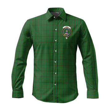 Mar Tribe Tartan Long Sleeve Button Up Shirt with Family Crest Men's Shirt - Tartan Vibes Clothing
