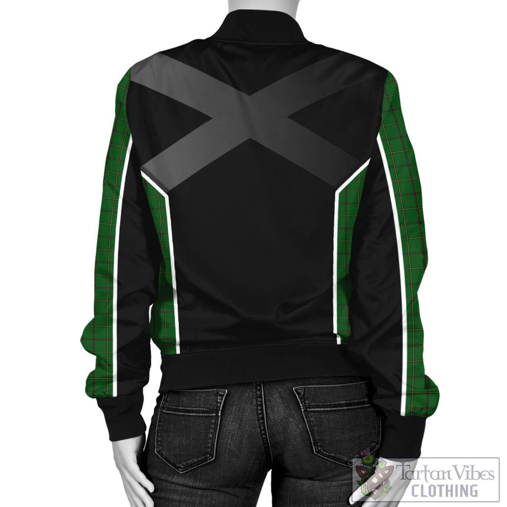 Mar Tribe Tartan Bomber Jacket with Family Crest and Scottish Thistle Vibes Sport Style - Tartan Vibes Clothing