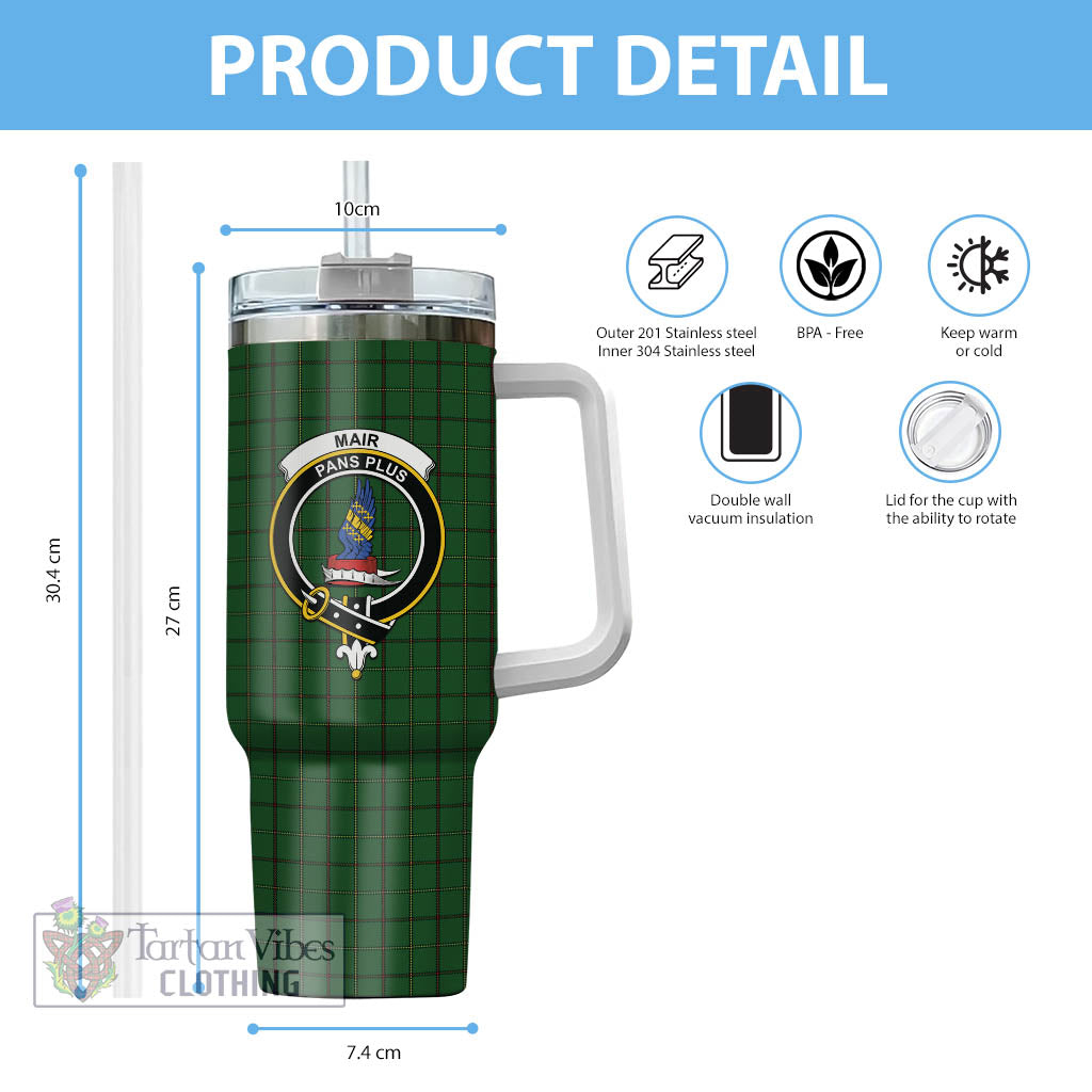 Mar Tribe Tartan Tumbler with Handle with Family Crest - Tartan Vibes Clothing