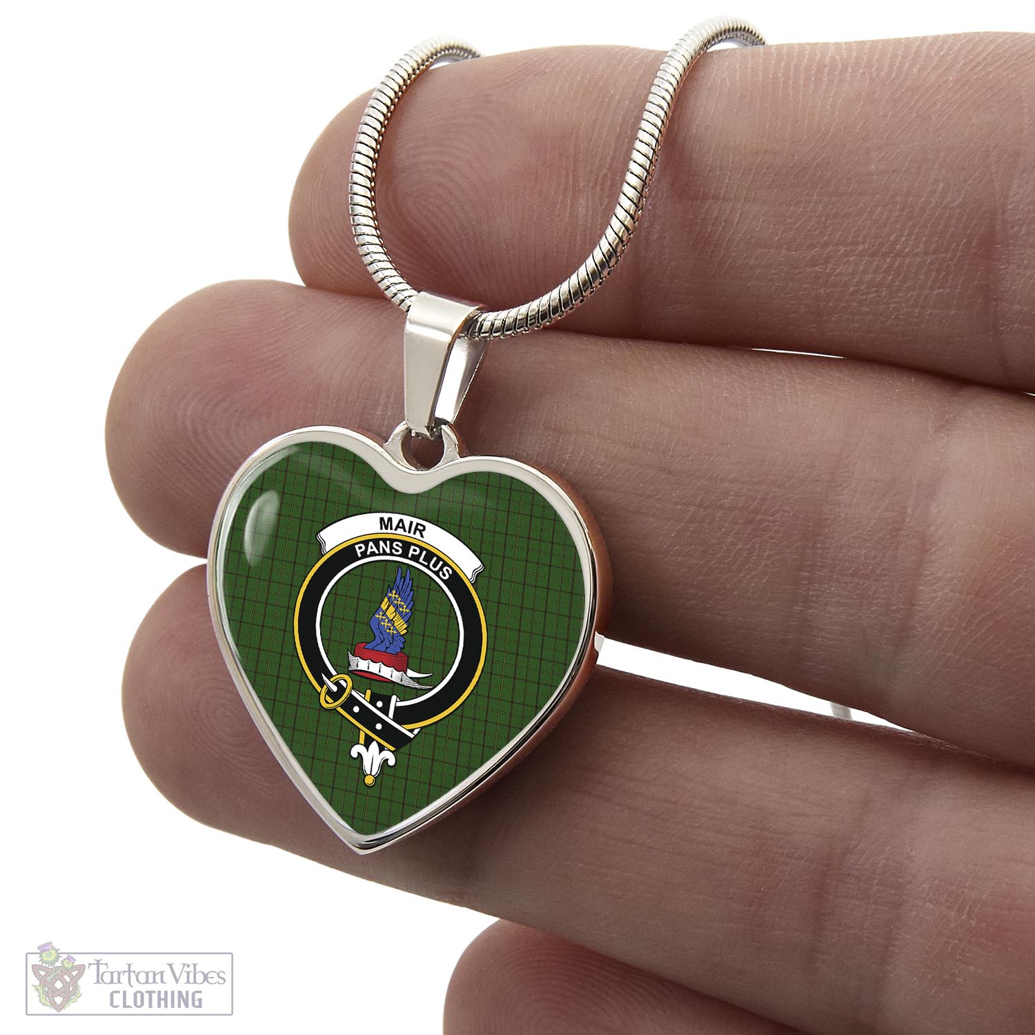 Mar Tribe Tartan Heart Necklace with Family Crest - Tartan Vibes Clothing