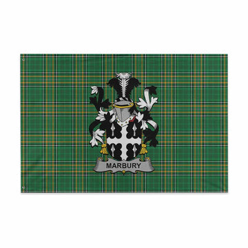Marbury Irish Clan Tartan House Flag with Coat of Arms