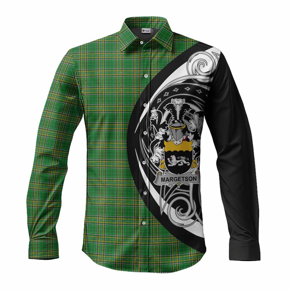 Tartan Vibes Clothing Margetson Irish Clan Long Sleeve Button Shirt Celtic Circle Style