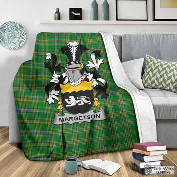 Margetson Irish Clan Tartan Blanket with Coat of Arms