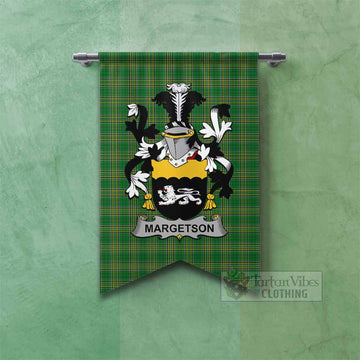 Margetson Irish Clan Tartan Gonfalon, Tartan Banner with Coat of Arms