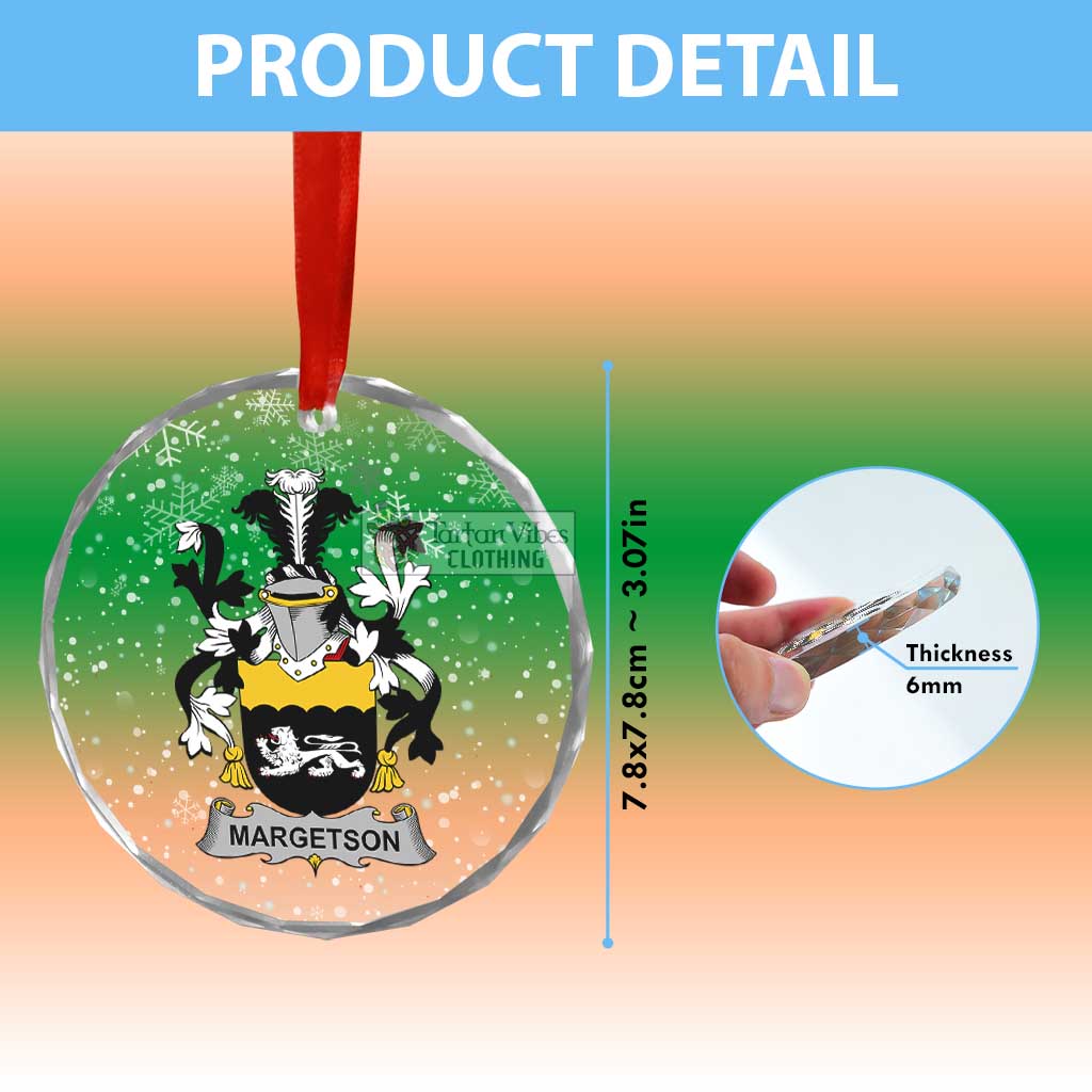Margetson Irish Clan Christmas Glass Ornament with Coat of Arms - 2D-tartanvibesclothing